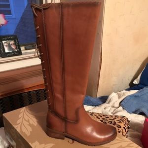 Brown riding boots